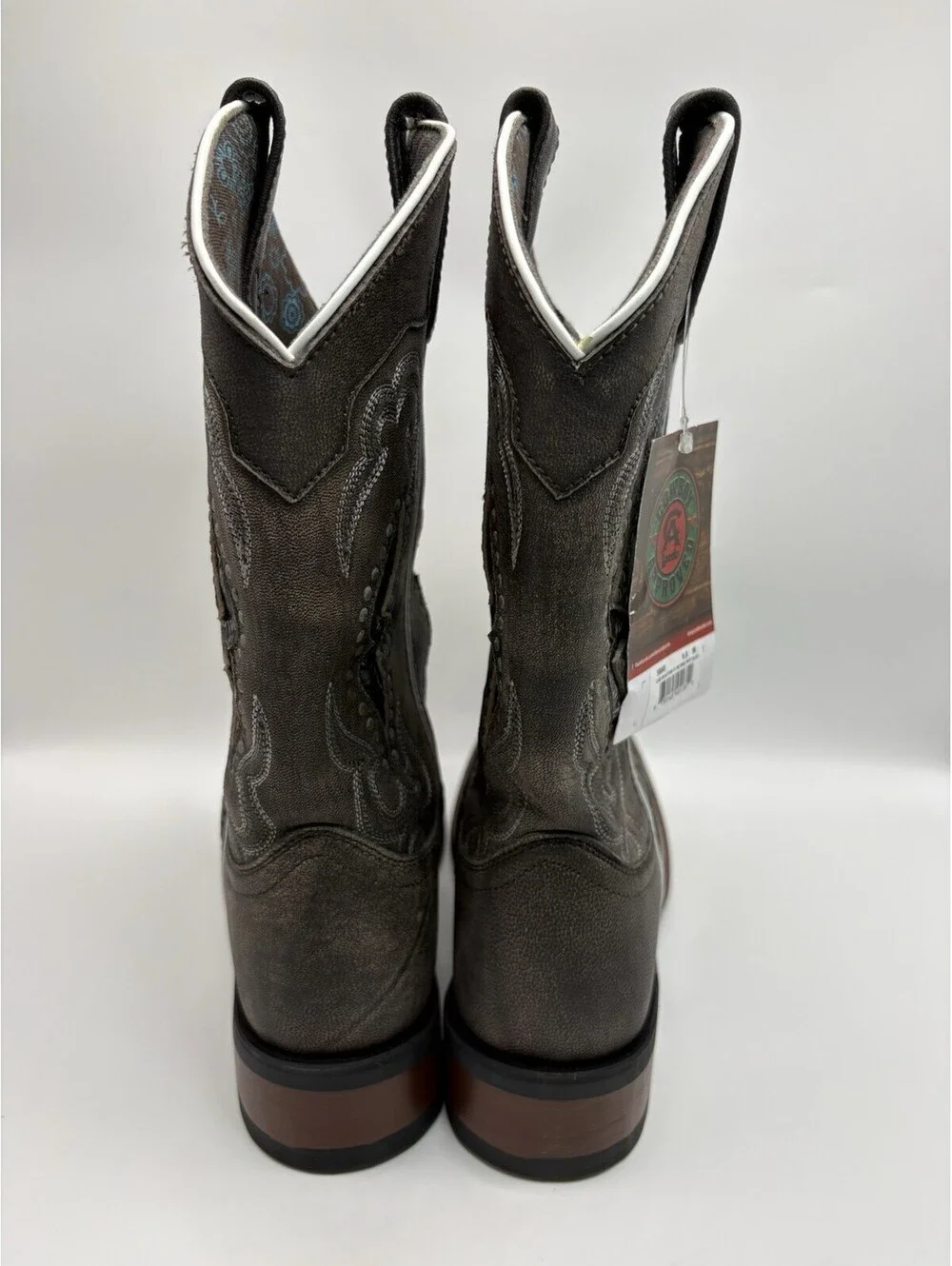 Laredo Womens Spellbound Leather Distressed Embroidered Cowboy Boot 9.5M NWOB
